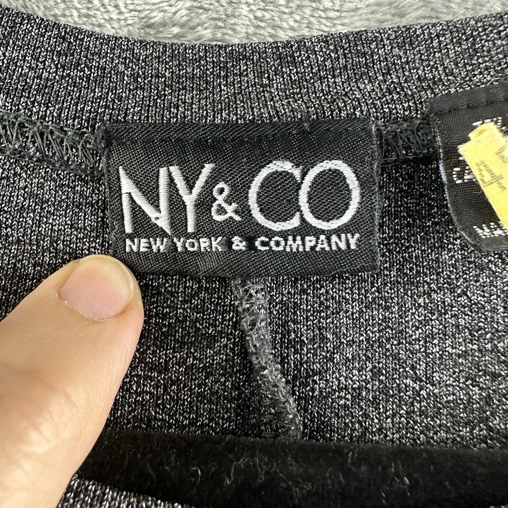 New York & Co Dress Women's L Gray Sheath Sleeveless